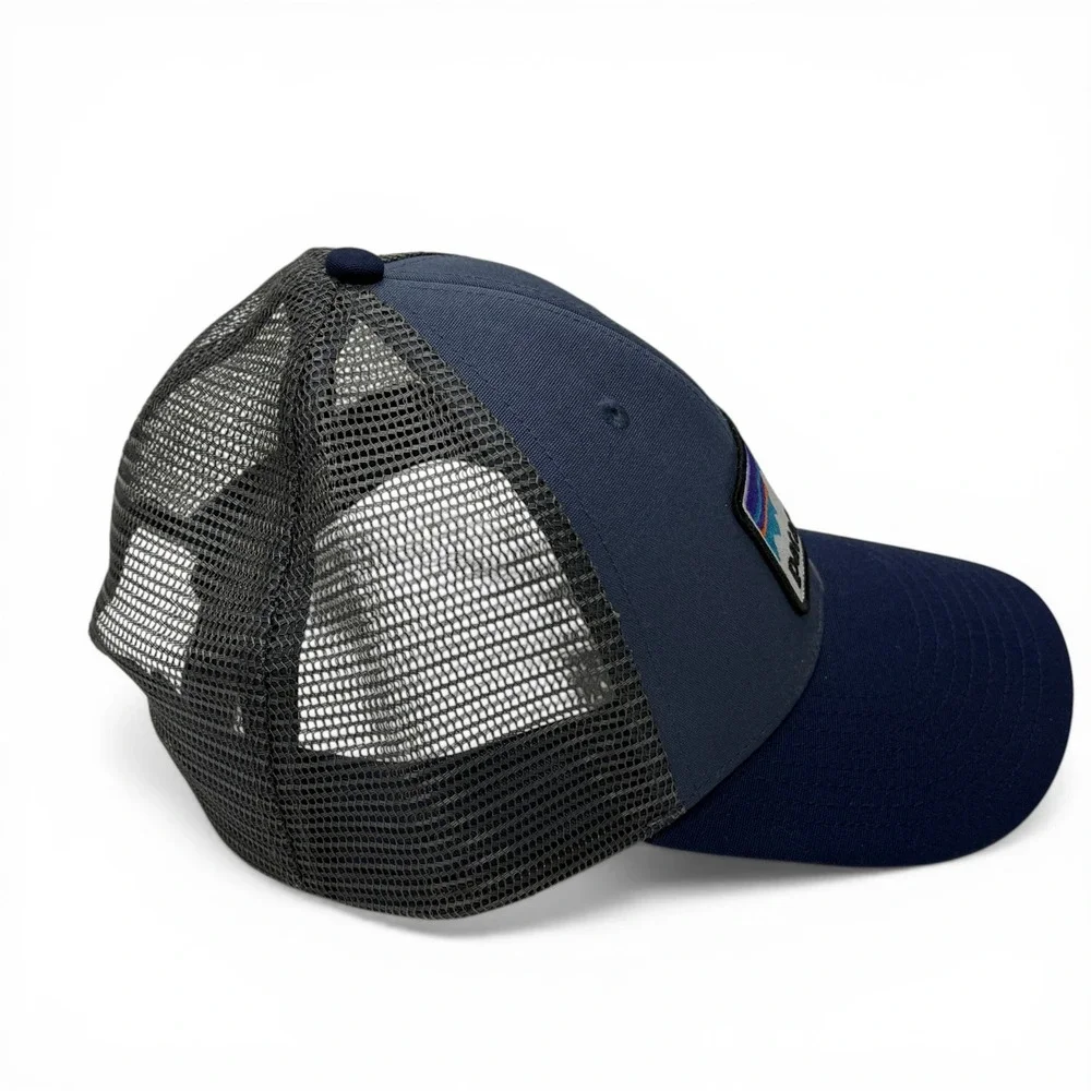 Patagonia P-6 Logo LoPro Trucker Hat Mens Dolomite Blue Mesh Snapback 38182 SP19